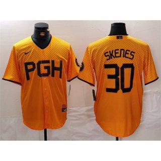 Youth Pittsburgh Pirates #30 Paul Skenes Gold City Connect Stitched Jersey