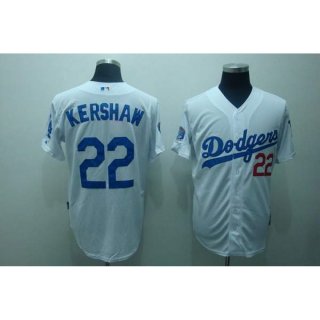 Dodgers #22 Clayton Kershaw Stitched White MLB Jersey