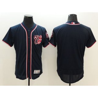 Nationals Blank Navy Blue Flexbase Authentic Collection Stitched MLB Jersey