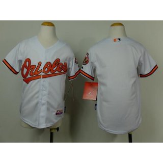 Orioles Blank White Cool Base Stitched Youth MLB Jersey