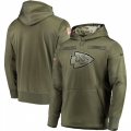 Men's Kansas City Chiefs 2018 Olive Salute to Service Sideline Therma Performance Pullover Stitched NFL Hoodie