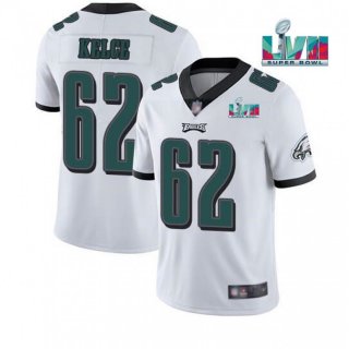 Youth Philadelphia Eagles #62 Jason Kelce White Super Bowl LVII Patch Vapor Untouchable Limited Stitched Football Jersey