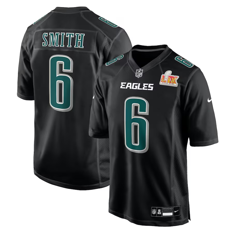 DeVonta Smith Philadelphia Eagles Nike Super Bowl LIX Fashion Game Player Jersey - Carbon Black